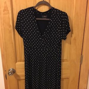 LL Bean Polka Dot Midi Dress